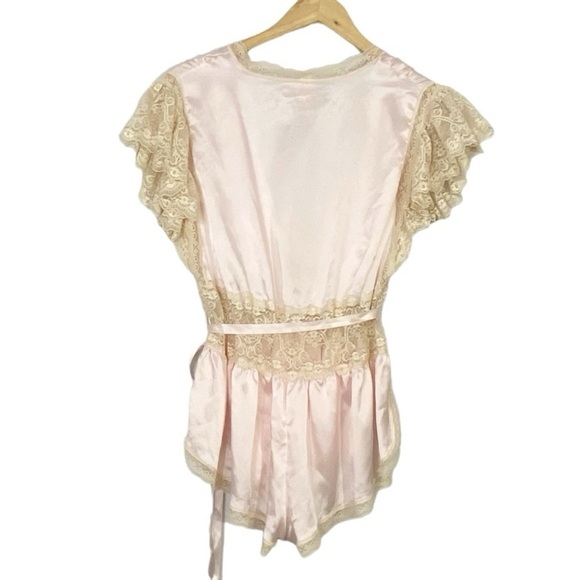 VICTORIA'S SECRET Vintage Gold Label Satin Lace Romper Teddy - Picture 4 of 14